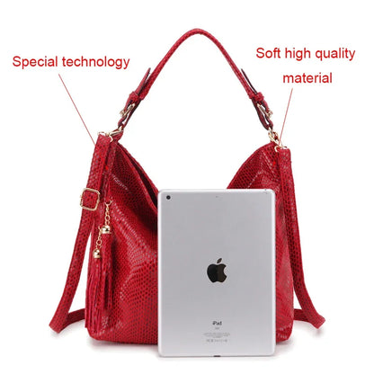 New Crossbody Bags for Women Tote Bag Hobo Messenger Bag Women's Shoulder Bag Vintage Tassel Ladies Hand Bags Leather Handbag