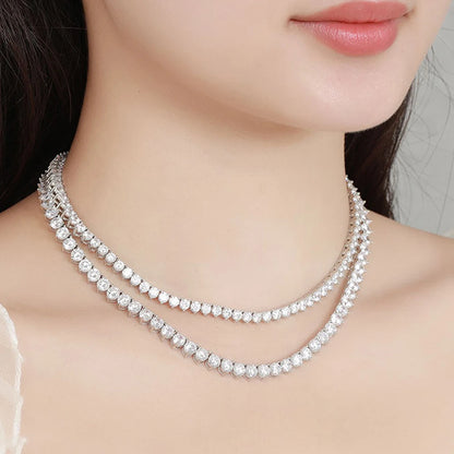 Serenity Three-claw D Color Moissanite Tennis Necklace For Women Man 100% S925 Sterling Silver Sparkling Lab Diamond Neck Chain