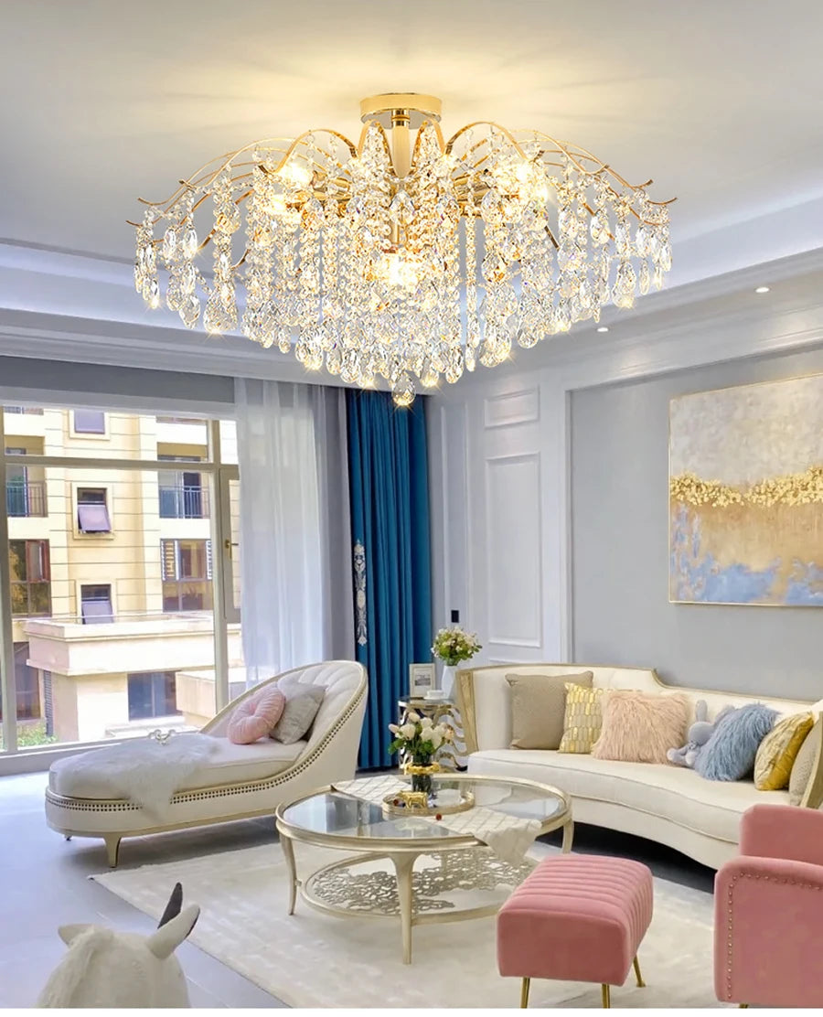 Modern Luxury Crystal Ceiling Chandelier For Living Room Dining Room Bedroom Ceiling Lamp LED Lights Home Appliance AC85-260V