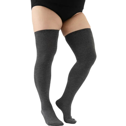 Black White Striped Long Socks Plus Size Elastic Over Knee Thigh High Stockings Autumn Winter Leg Warmers for Oversized Women XL