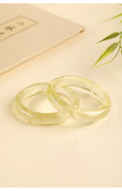 7A Natural Lemon Citrine Bangle Bracelet for Women Healing Crystal Jewelry for Wealth High Quality Luxury Jewelry Gift