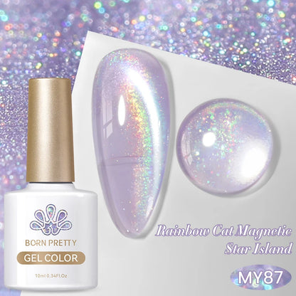 BORN PRETTY 10ml Cat Magnetic Gel Nail Polish Moonlight Glass Bead Water Light Crystal Soak Off UV Varnish For DIY Nail Art