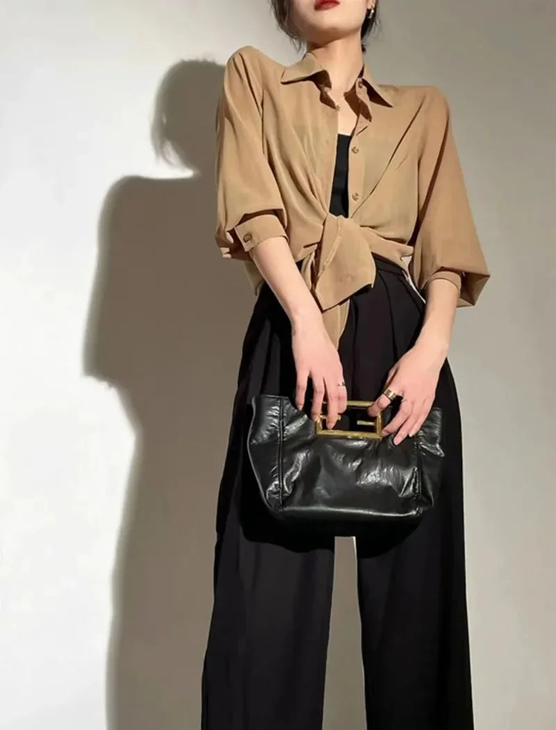 SMVP Chiffon Blouse for Women 2025 New Summer Sheer Mesh Long Sleeve Sun Protection Shirts Korean Fashion Office Lady Shirt Tops