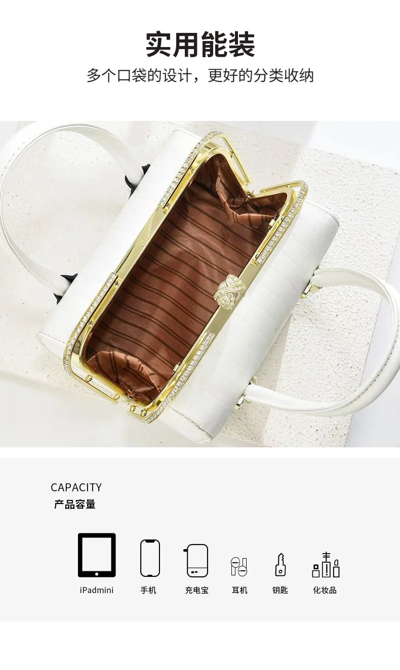 Fashionable Versatile High-End Texture Chain Handbag Shoulder Crossbody Bag for Women Summer New Arrival Boston Pillow Bag