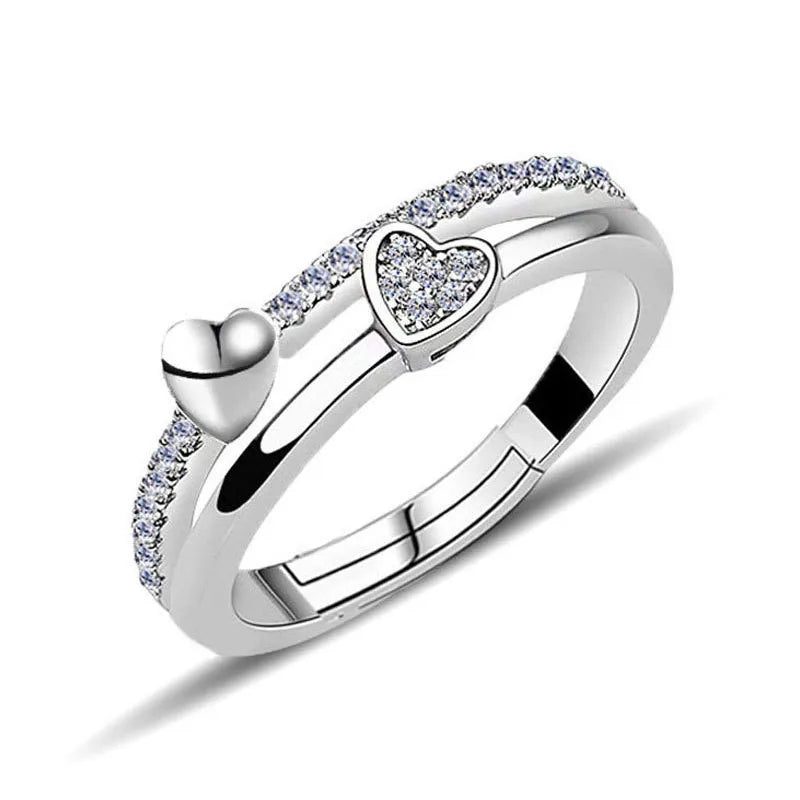 Original 925 Sterling Silver Ring High Quality Adjustable Opening AAA Zircon For Women Wedding Fine Fashion Jewelry Gift