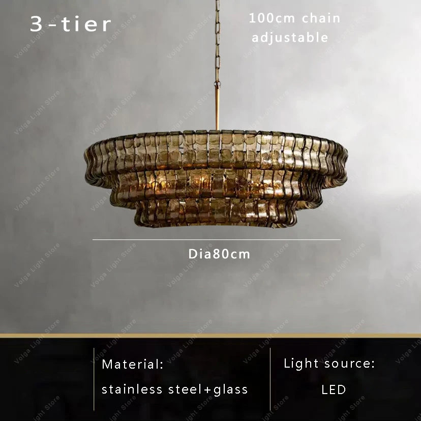 Glass Chandeliers Lights 2026 Classic Round Hanging Lamps for Ceiling Home Decoration Lighting Gold Lustres Lamparas De Teto