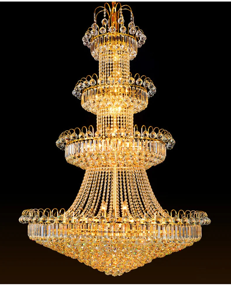 Luxury Crystal Chandeliers Villa Loft Living Room Decorate Lighting Chandelier Ceiling Lights Hotel Pendant Light Indoor Fixture