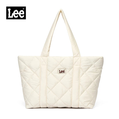 LEE Large Soft Puffer Bag Women Big Size College Students Laptop Book Quilted Tote Bag Lady Down-filled Shopping School Bags