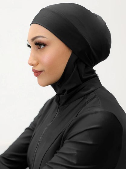 Muslim Plain Swim Bathing Hijab Women Summer Beach Instant Turban Cap,Quick Drying