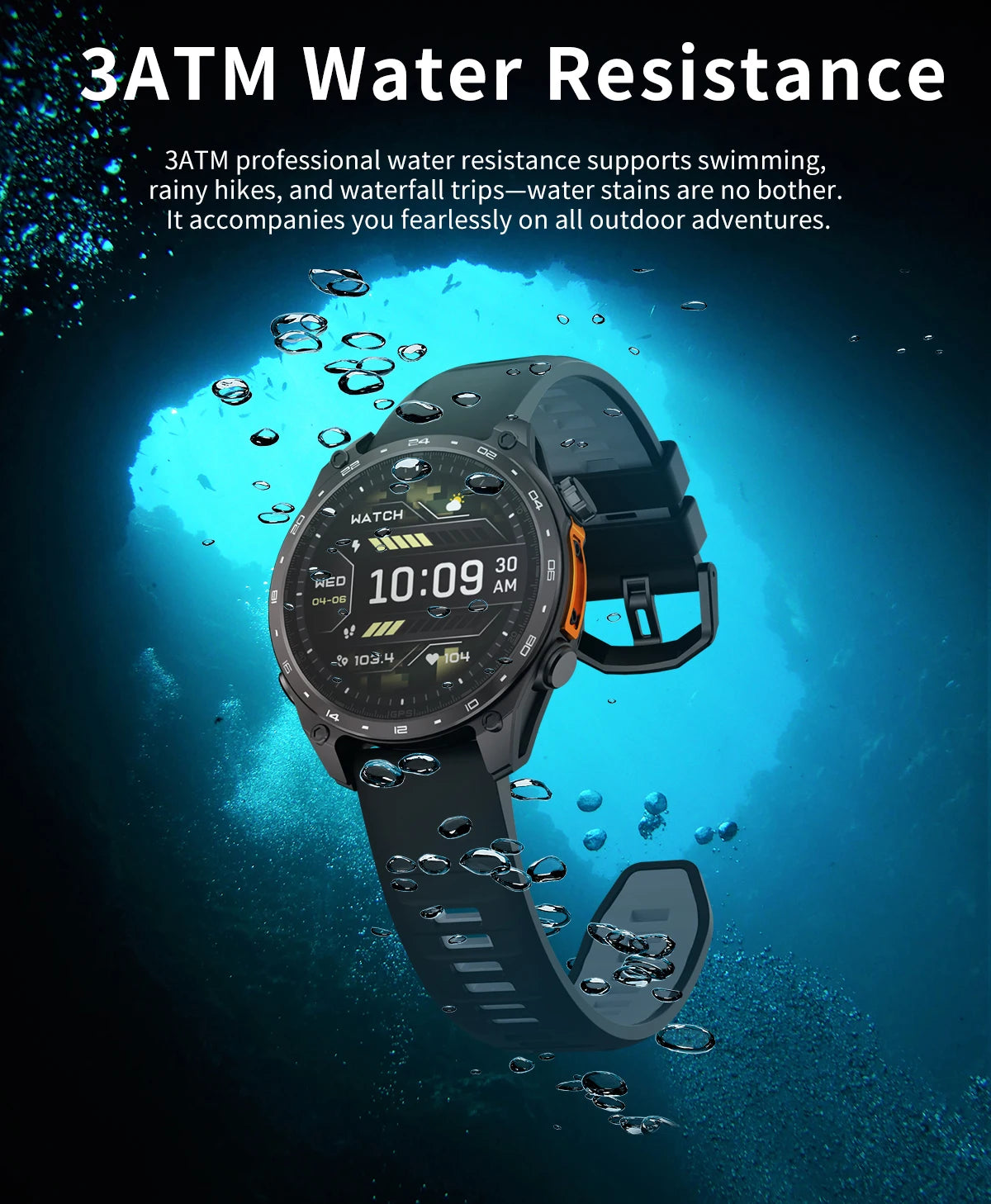 2026 HD300 Pro GPS Smart Watch for Outdoor Sports Offline Map 5.4Bluetooth Call Waterproof Health Travel Diving Smartwatch