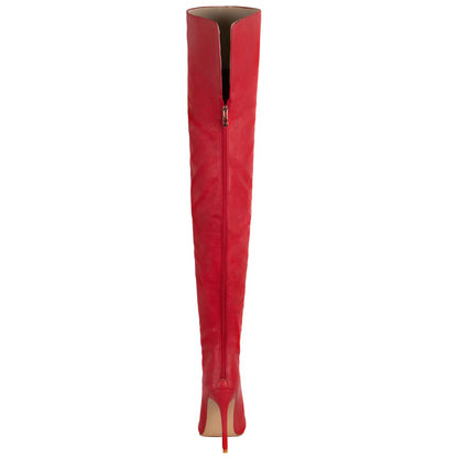 Trend 2024 Black Long Boots for Women Ladies Thigh High Pointed Toe Over-the-Knee Boots Patent Leather Large Size 46 Female Shoe
