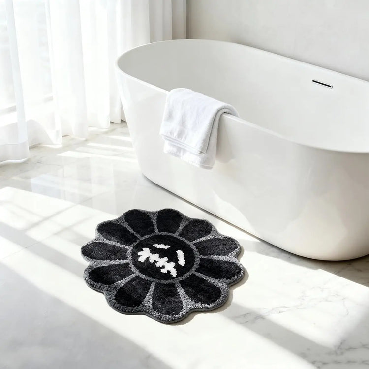 VIKAMA Gothic Sunflower Non-Slip Floor Mat Absorbent Bathroom Living Room Bedroom Bedside Carpet Home Decorative Rug