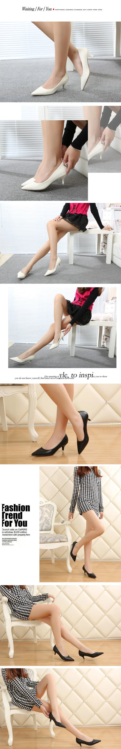 Professional High Heels Women Pointed Shallow Mouthed Single Shoes Black Slim Heeled Flight Attendant Formal Work Shoes Pumps