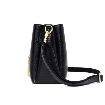 Luxury Hand bags For Women High Quality Pu Leather Three layers Ladies Shoulder Crossbody Bag Bucket Tassel Commuting Sac A Main