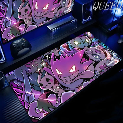 XXL Play Mat Laptop Black Gaming Accessories Mouse Pad Japan Anime Keyboard Rug PC P-pokemon Gengar Mousepad Gamer Keyboard Rug