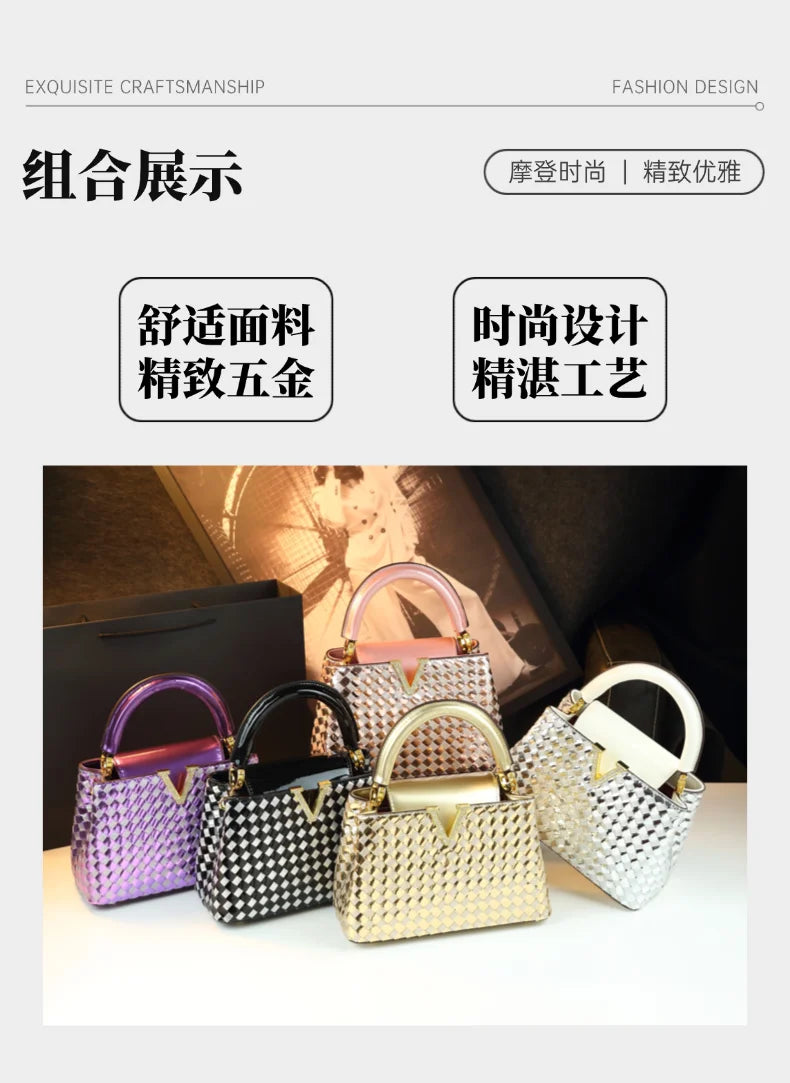 Genuine Leather Woven Handbag For Women 2026 New Light Luxury Women's Shoulder Bag Fashion Commuter Messenger Bag Versatile