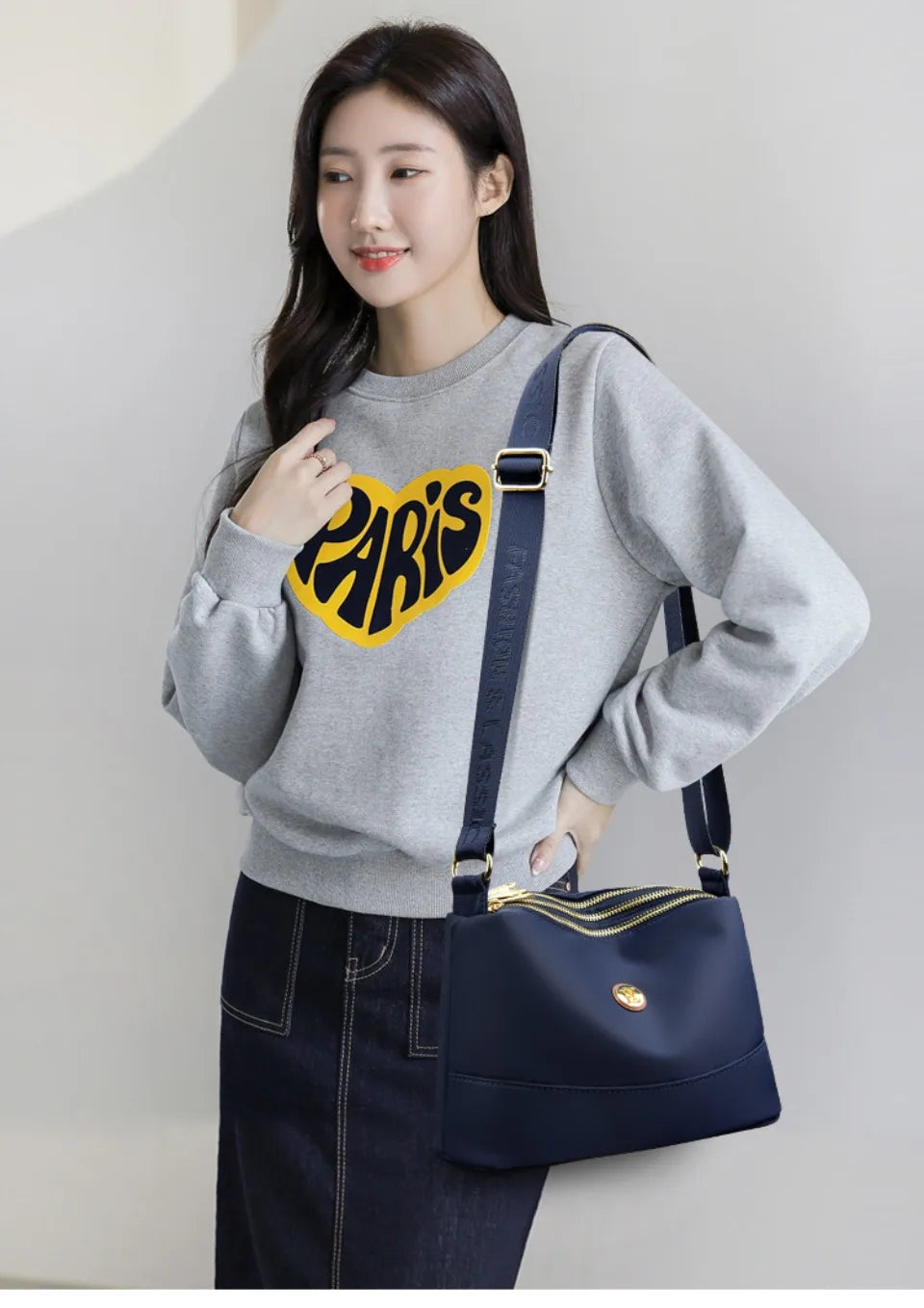 High Quality Women's Waterproof Nylon Multilayer Crossbody Bag Ladies Large Capacity Handbag Purse Female Shoulder Bags 3 Layers