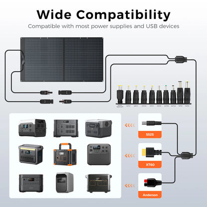 CTOLITY 200W Portable Solar Generator Kit with Foldable ETFE 100W Solar Panel 192Wh Power Station Power Bank for Outdoor Camping Emergency Use LiFePO4 Battery Home Backup Power