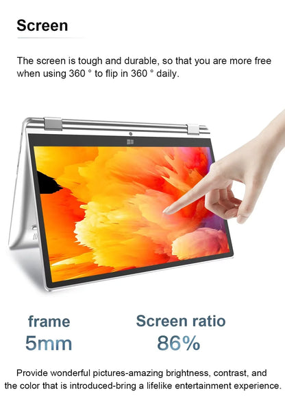 Touch Screen Notebook Portable 2 in 1 Laptop Computer Intel Core i7-8500Y / N4020 11.6 Inch Windows 11 Pro Tablet PC Computer