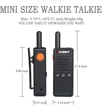 Ultra Mini Walkie Talkies,Rechargeable Two Way Radios Long Range for Cruise Hiking Hunting Skiing Supermarket
