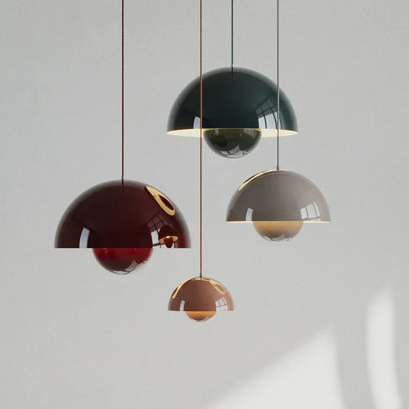 Nordic Minimalist 23cm Pendant Lights Modern Restaurant LED Chandelier E27 Bedroom Study Kitchen Island Home Decoration Gloss