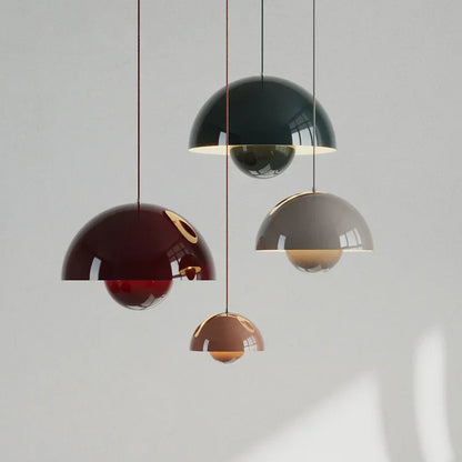 Nordic Minimalist 23cm Pendant Lights Modern Restaurant LED Chandelier E27 Bedroom Study Kitchen Island Home Decoration Gloss