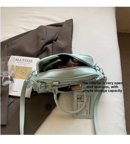 Stylish Design Glossy PU Sqeare Shoulder & Crossbody Bags Solid Zipper Hot Trendy Designer Style Handbags for Women 2025 New