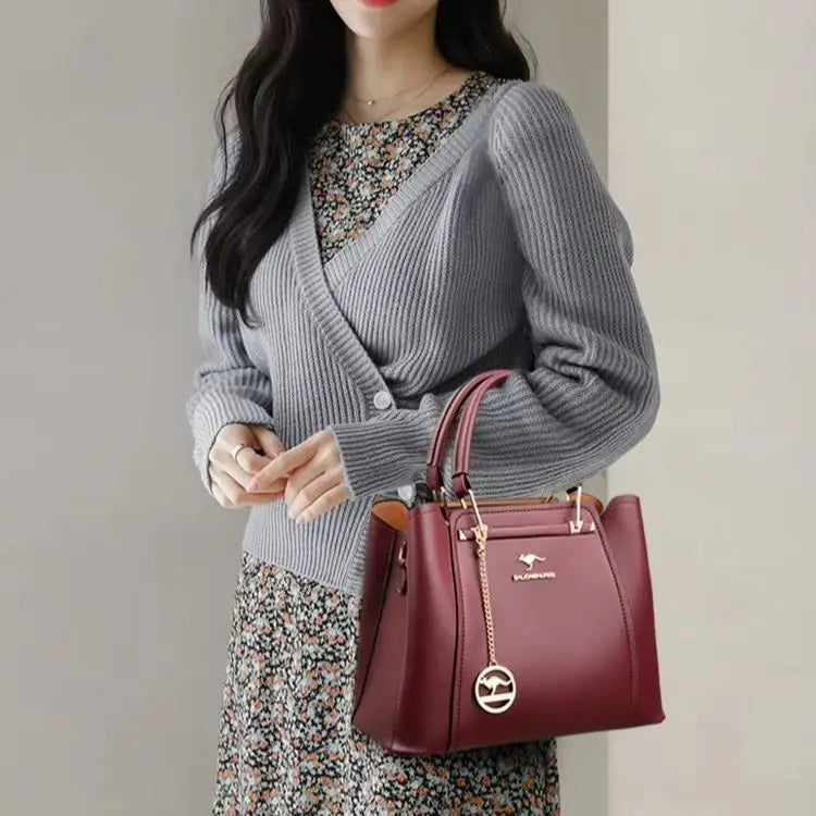 2024 Luxury Women Designer 3 Layers Shoulder Crossbody Sac Ladies Large Capacity Leather Handbags Shopper Brand Messenger Totes