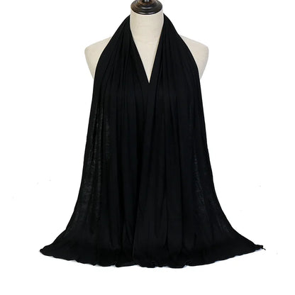 Ramadan Modal Cotton Jersey Hijabs For Woman Long Muslim Shawl Plain Soft Turban Niqab Head Wraps Scarf Women Hijab