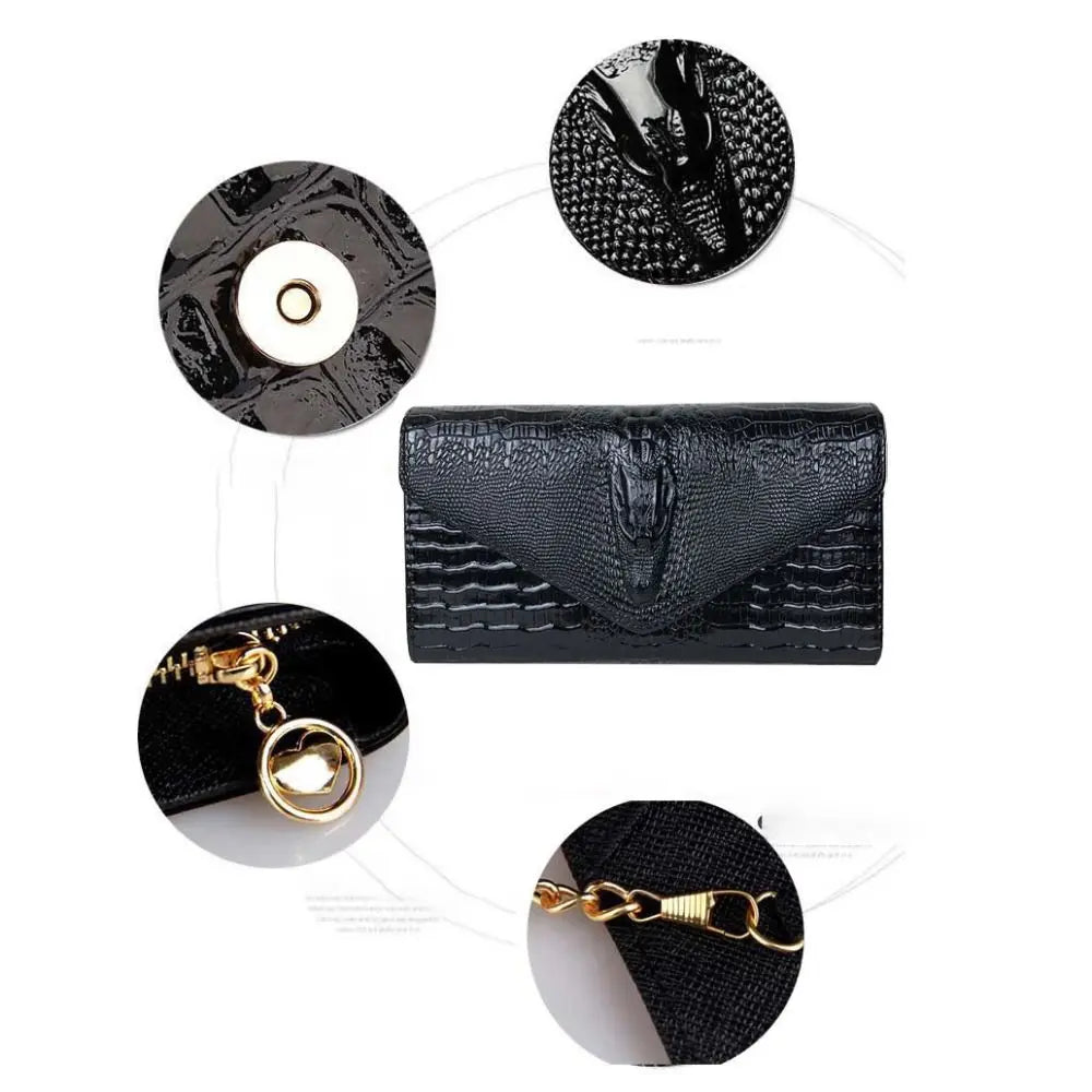 Luxury Crocodile Bags Women Leather Chain Crossbody Bags For Women New Handbags Shoulder Bags Messenger Female Clutch