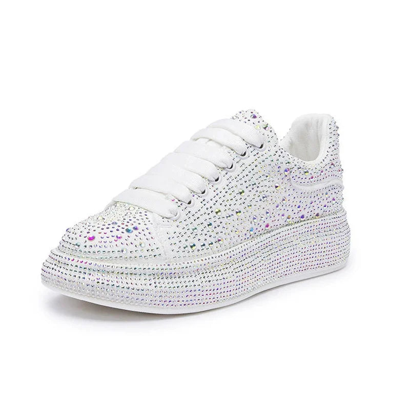 New Spring/Autumn Fashion Rhinestone Sparkling Low-Top Lace-up Casual Women's Shoes