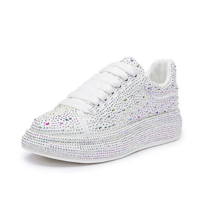 New Spring/Autumn Fashion Rhinestone Sparkling Low-Top Lace-up Casual Women's Shoes