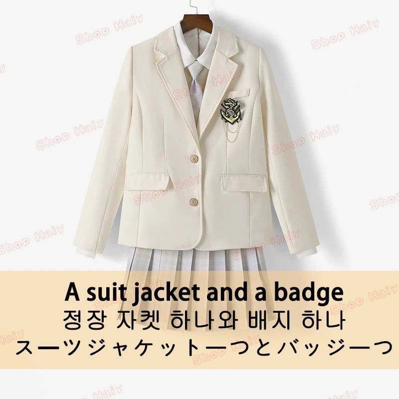 JK Japanese School Uniform Jacket Girls Multicolor Graduation Outfit for Harry Magic Academy with Sexy Pleated Skirt Tie Set New