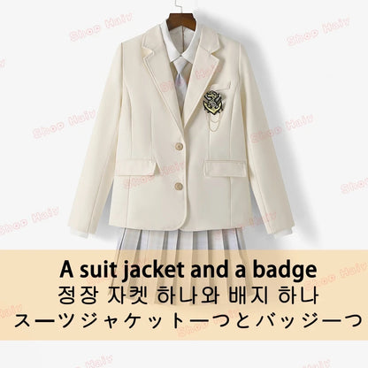 JK Japanese School Uniform Jacket Girls Multicolor Graduation Outfit for Harry Magic Academy with Sexy Pleated Skirt Tie Set New