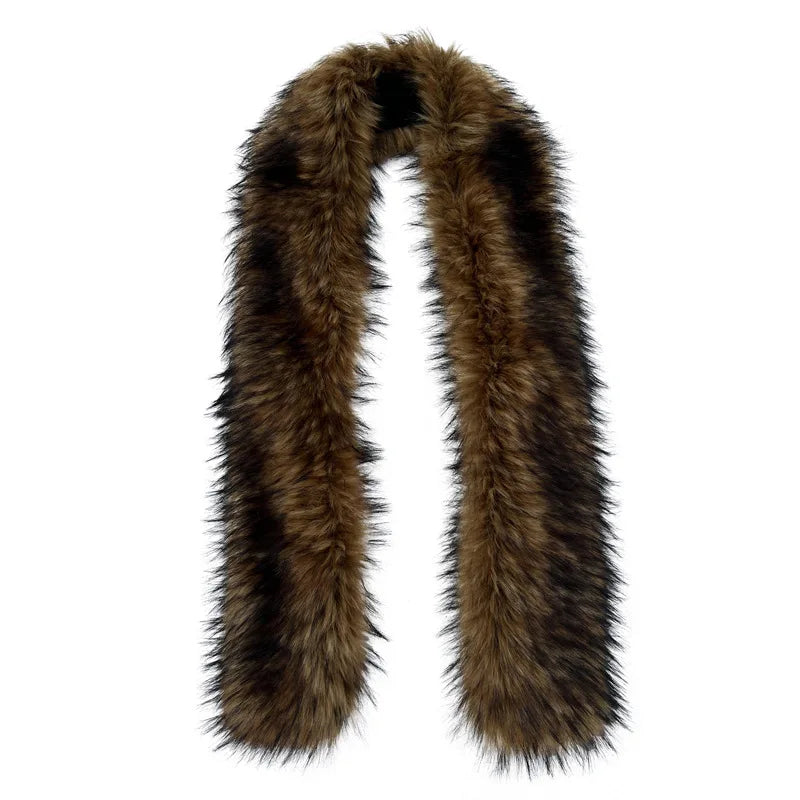 2025 New Faux Fox Fur Scarf Women Long Plush Warm Winter Fashion Fake Fur Wrap Collar