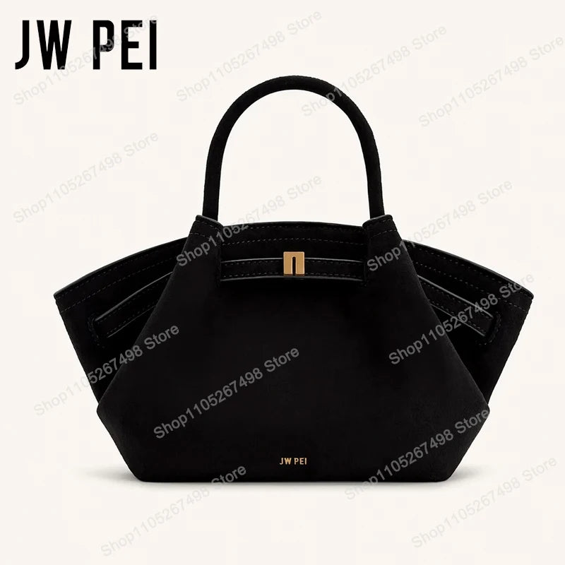 JW PEI Hana Quiet Luxury Trapeze Tote Bag Pebbled Vegan Leather Top-Handle Handbag Premium Women Shoulder Bag Fashion Messenger Purse 2026