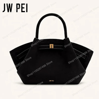 JW PEI Hana Quiet Luxury Trapeze Tote Bag Pebbled Vegan Leather Top-Handle Handbag Premium Women Shoulder Bag Fashion Messenger Purse 2026