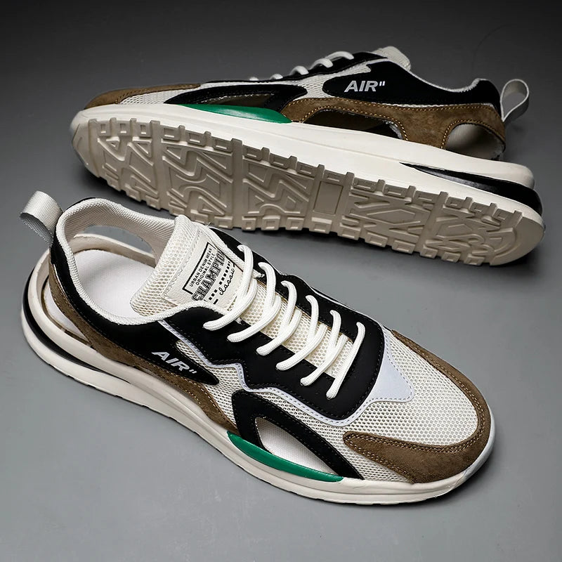 Summer Men Hollow Sandal Sneakers Breathable Mesh Platform Quick-Dry Casual Walking Shoes Non Slip Light Outdoor Beach Trainers