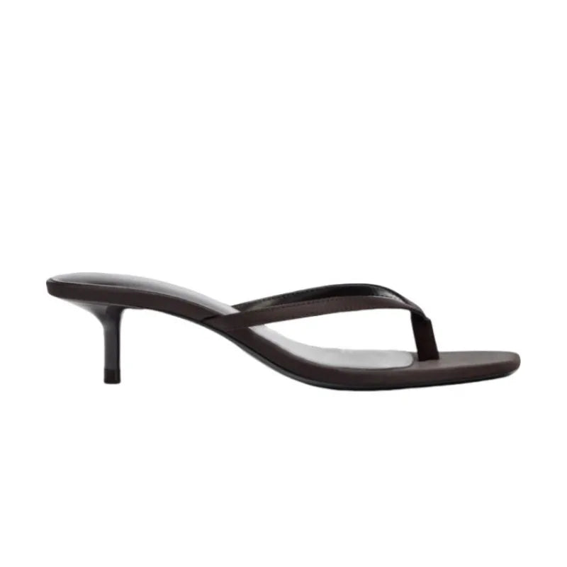 Square Clip Toe High Heel Women Slippers Fashion Party Dress Slide 2026 Summer Outdoor Daily Walking Ladies Flip Flop Shoes