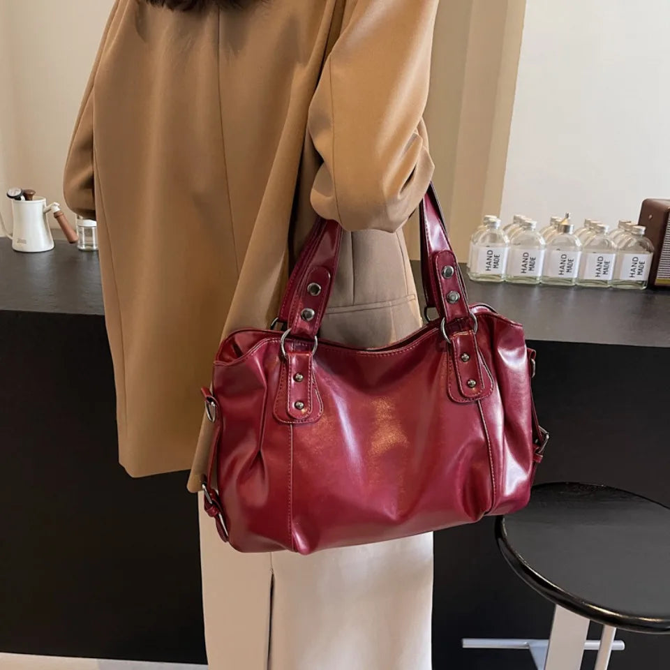 Soft Interior Compartment Shoulder Bags 2026 High Quality Contrasting Colors Bags for Women Fashion Zipper Pu Women's Handbags