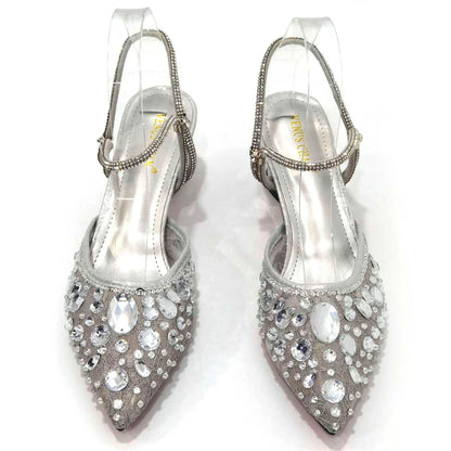 2023 New Italian Design Noble Dual-Purpose Three-Dimensional Bag And Ladies Heel Shoes Shiny Material For Nigeria Wedding Party