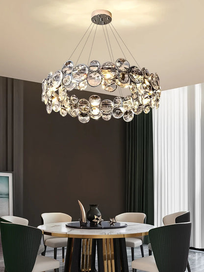 Modern Crystal Chandelier Luxury Villa Living Room Bedroom Dining Room Kitchen Modern LED Ceiling Hanging Lamp