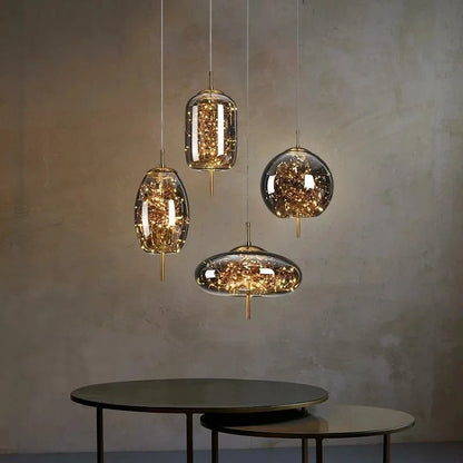 Modern Led Pendant Lamp Glass Ceiling Hanging Lights Fixture Luminaire Chandeliers Lustres Suspension Luminaire Bedroom Decor