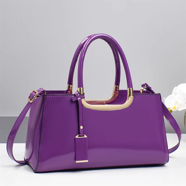 Luxury Designer Handbags High-End Evening Party Women Clutch Top Handle Underarm Bags Bright Patent PU Leather Crossbody Bags