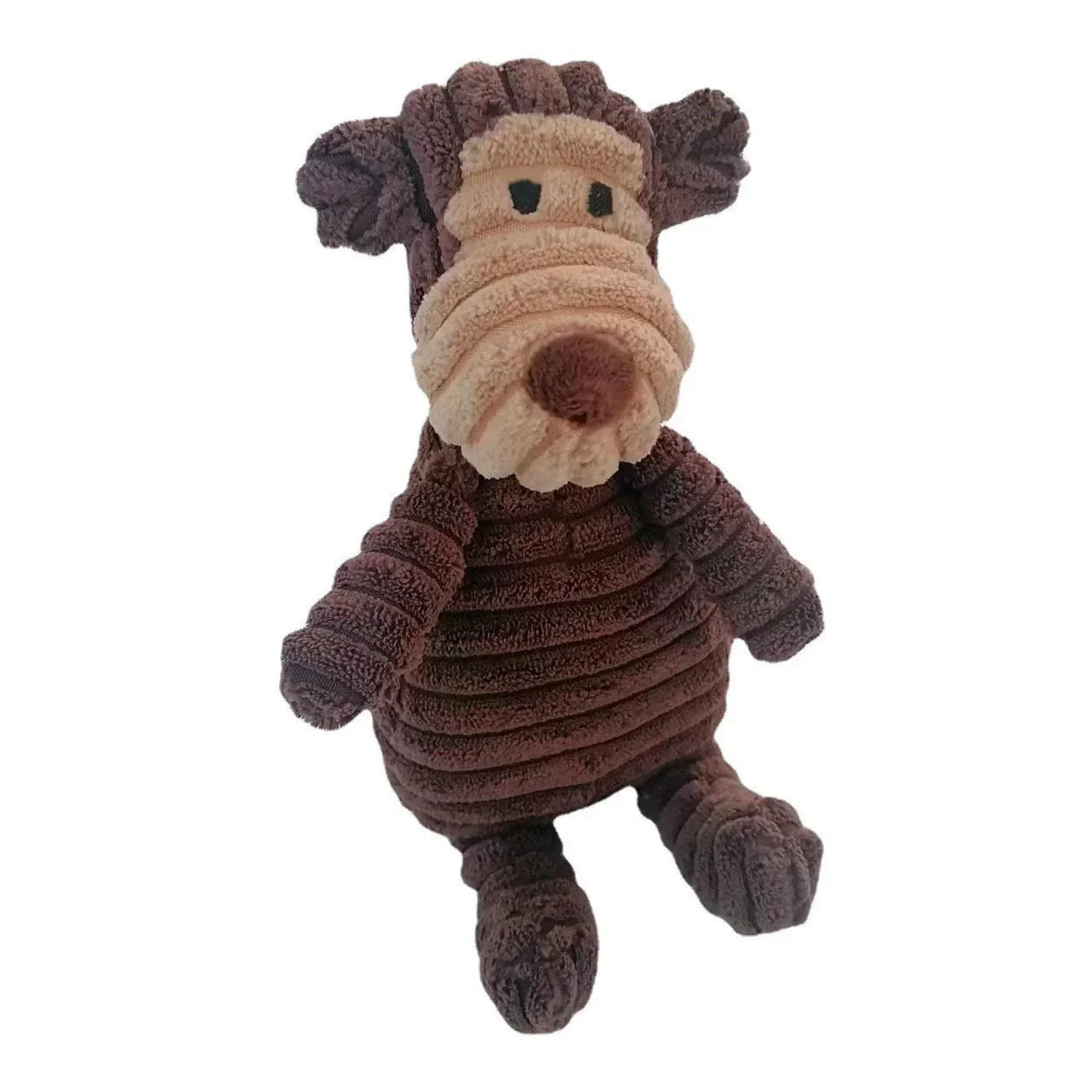 Plush Dog Toy Animals Shape Bite Resistant Squeaky Toys Corduroy Dog Toys for Small Large Dogs Puppy Pets Training Accessories