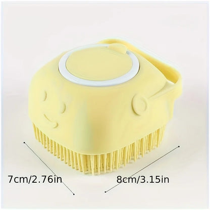 Universal Cat And Dog Shower Bath Brush with Tick Removal Tool, Featuring Massage Soft Bristles, Random Color, Ergonomic Handle And Removable Lid, Suitable for Washing And Bathing Scenarios, Designed for Medium to Small Pets