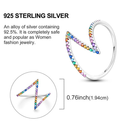LAZA 925 Sterling Silver Colorful Rings Sparking Zirconium Bowknot Moon Sun Original Ring For Women Anniversary Wedding Gifts