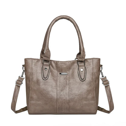 New Soft Leather Handbag For Women Vintage Shoulder Tote Bag Luxury Designer Ladies Large Capacity Purse Commute Bags Sac A Main