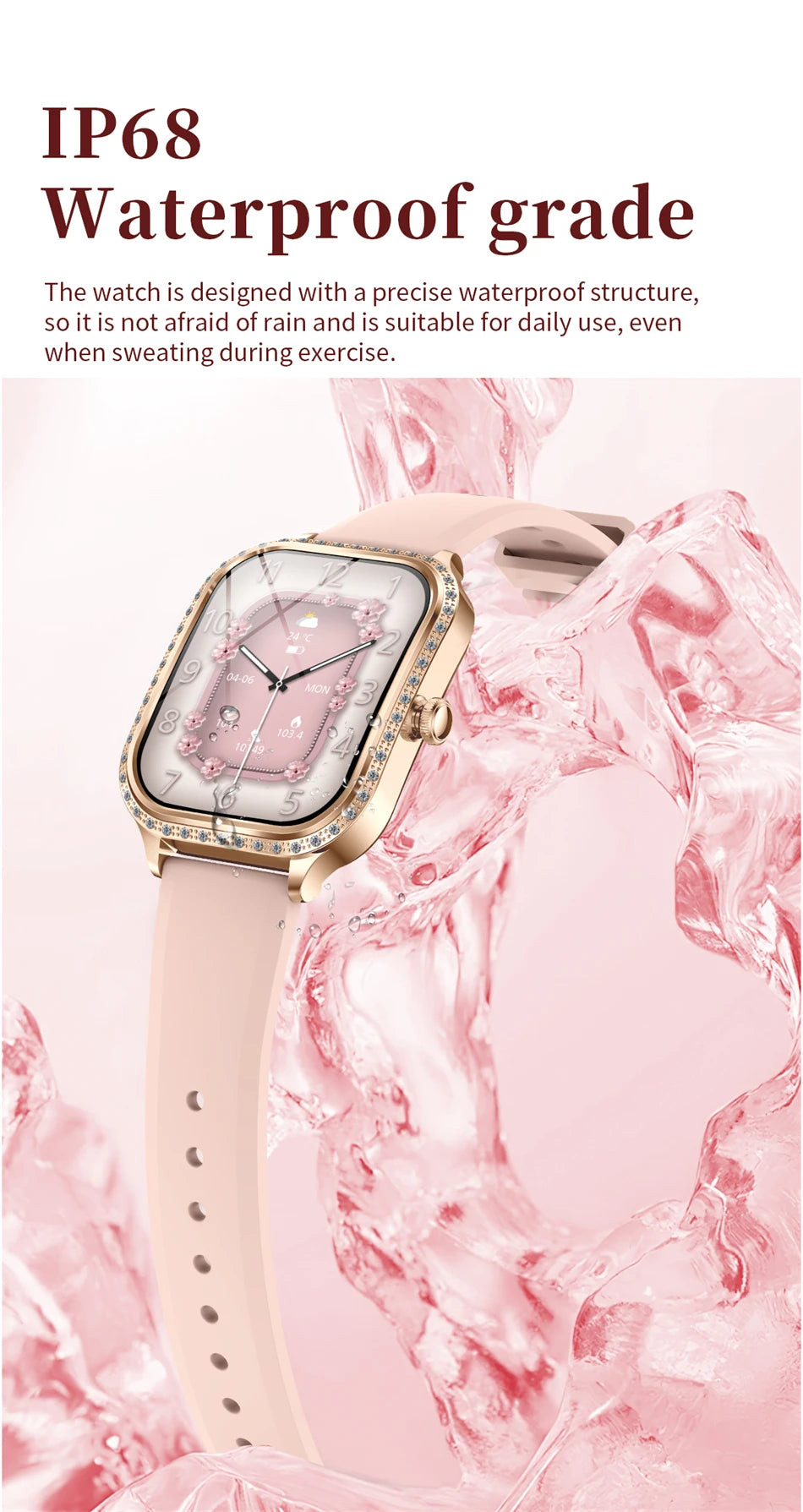 Fashion Women Diamond Watch 1.75 inch 360*360 HD Display Heart Rate Blood Oxygen Monitoring Bluetooth Call Smartwatch 2026 New