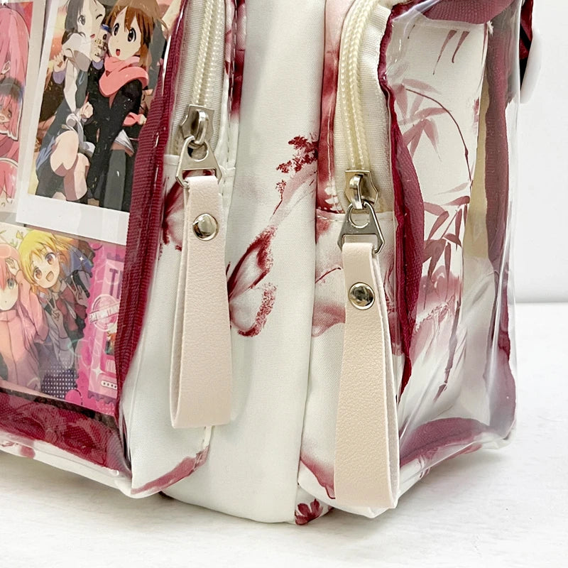 New Sweet Cute Ulzzang Y2K Ita Bags Subculture Dopamine Transparent Display Cool Tote Bag Aesthetic Lace DIY Badge Shoulder Bag